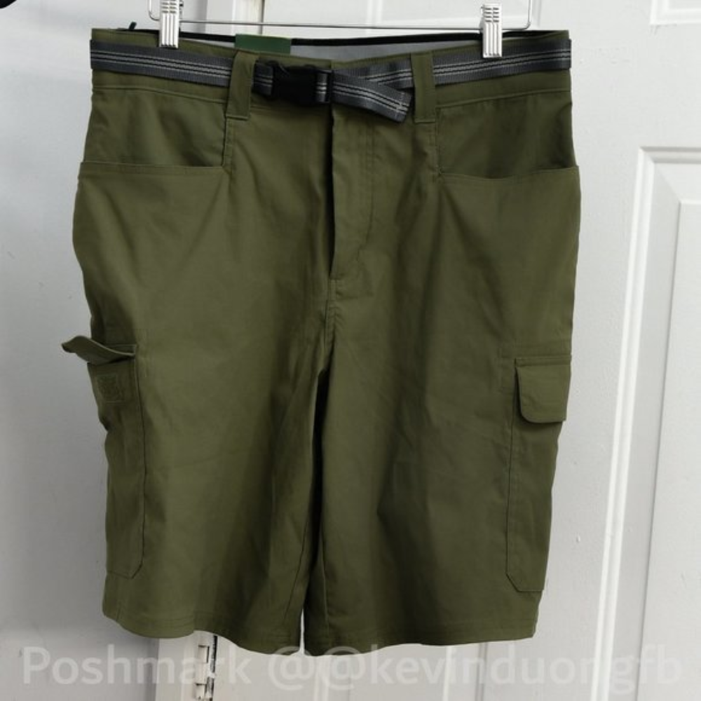 NEW! Men's Orvis Green‎ Stretch Cargo Short with Belt